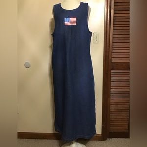 Woman’s size 16 original T Y wear denim jumper NWT American flag
